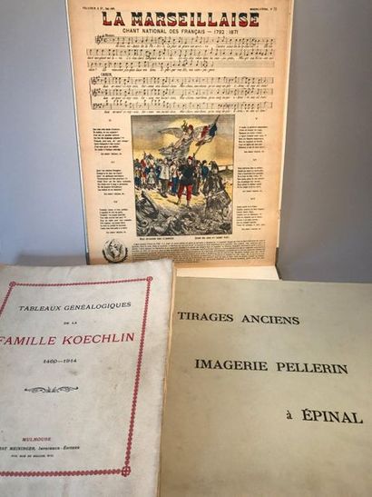 Two albums containing old prints of Pellerin...