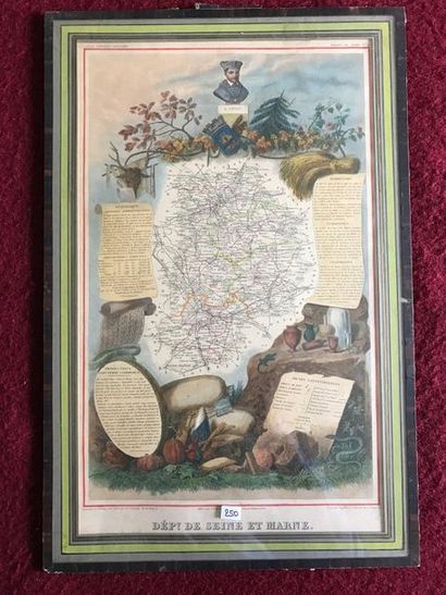 Colour map of the Department of Seine-et-Marne.
Framed...