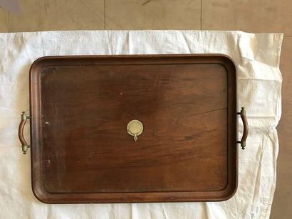 Mahogany top, the center inlaid with a pattern...