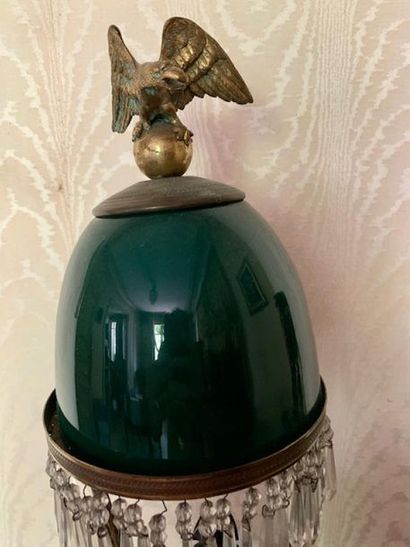 Lamp in ormolu and patinated bronze with...