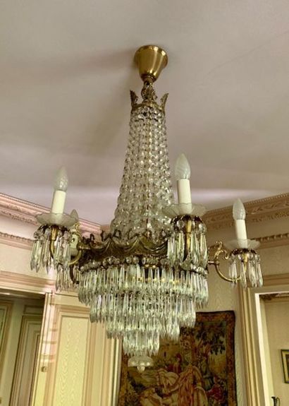 Suspension basket with crystals threading,...