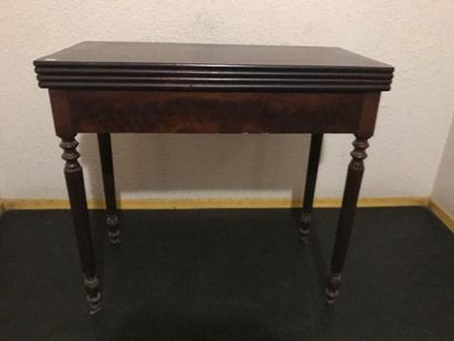 Mahogany and mahogany veneer game table,...