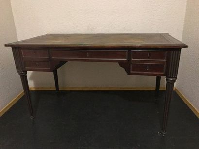 Small desk in mahogany and mahogany veneer,...