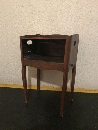 Rustic bedside table in natural wood with...
