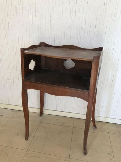 Small rustic bedside table in natural wood,...