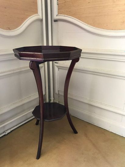 Mahogany pedestal table with brass mouldings,...