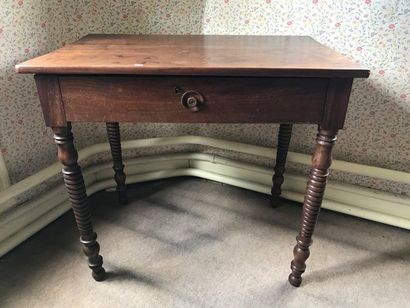 Fruitwood desk table, with one drawer in...