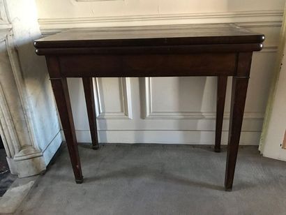 Mahogany and mahogany veneer game table....