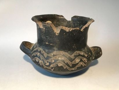 Vase with two handles decorated around the...
