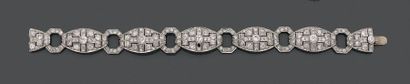 Bracelet en platine et or gris 18K (750),...