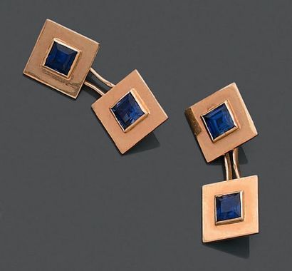Paire de boutons de manchette en or jaune...