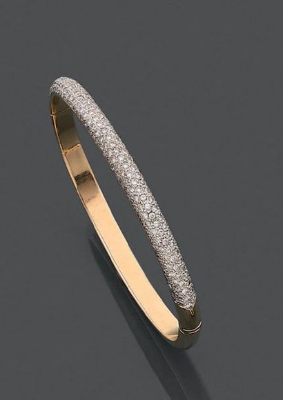 Bracelet jonc ouvrant en or jaune 18K (750),...