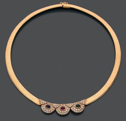 Collier souple en or jaune 18K (750), le...