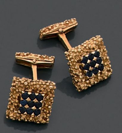 Paire de boutons de manchette en or jaune...