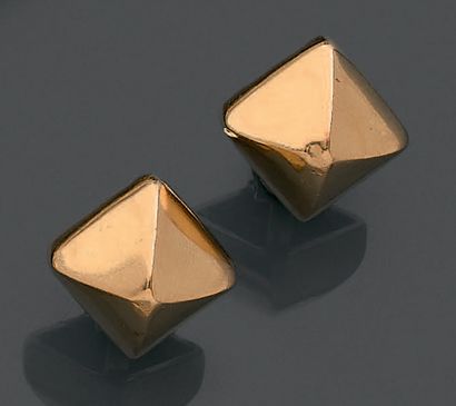 Paire de clips d'oreille en jaune 18K (750),...