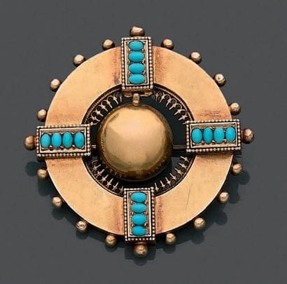 Broche en or jaune 9K (375), en forme de...