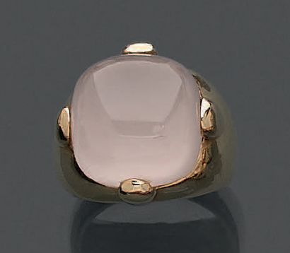 Bague jonc en or jaune 18K (750), ornée d'un...