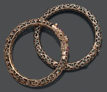 Bracelet jonc rigide ouvrant en or 9K (375),...