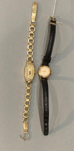 Montre bracelet de dame en or jaune 14K (585),...