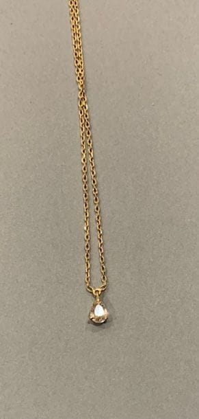 Pendentif sur une fine chaîne à maille forçat...