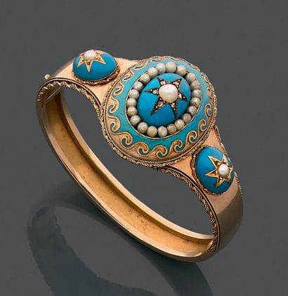 Bracelet jonc ouvrant en or jaune 14K (585)....