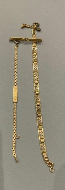 Ensemble en or jaune 18K (750), comprenant...
