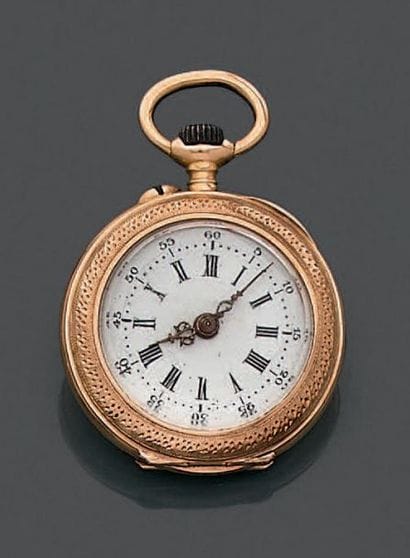 Montre de col en or jaune 18K (750), le boîtier...