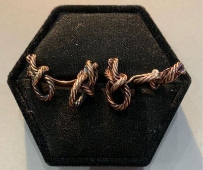 Paire de boutons de manchette en argent (950),...