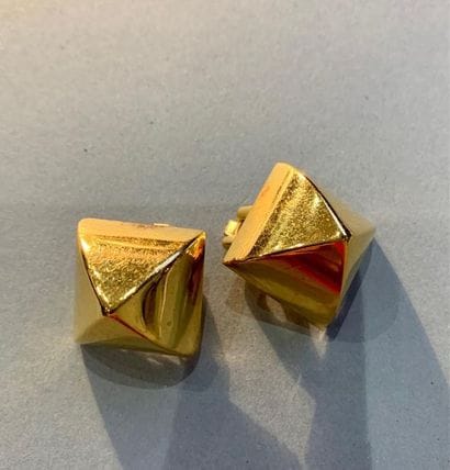 Paire de clips d'oreille en métal doré, en...