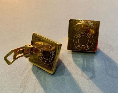 Paire de clips d'oreille en métal doré, en...