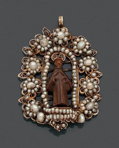 Pendentif en or jaune filigrané 18K (750),...
