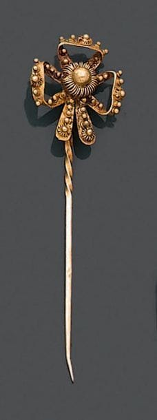 Épingle à cravate en or jaune 18K (750),...