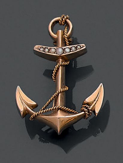 Broche en or jaune 18K (750), figurant une...