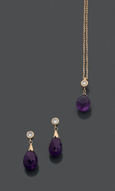 Parure en or jaune 18K (750), comprenant...