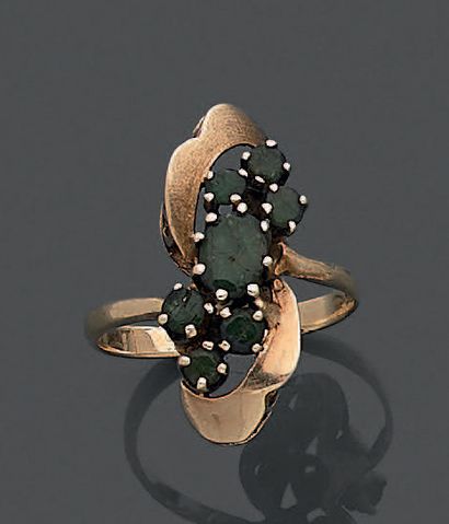 Bague à monture en or jaune 14K (585), à...