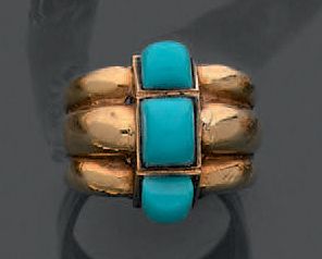 Bague à monture en or jaune 18K (750), formée...