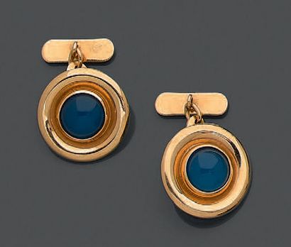 Paire de boutons de manchette en or jaune...
