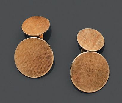 Paire de boutons de manchette en or jaune...
