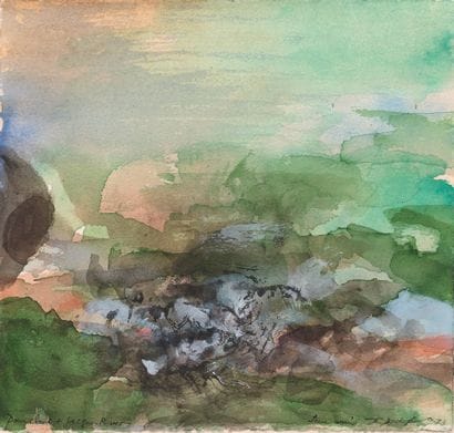 ZAO WOU-KI (1921-2013) :
COMPOSITION 
Watercolour,...