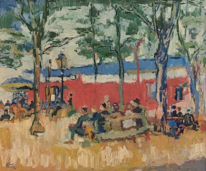 Fikret MOUALLA (1903-1967) :
IN A PARK 
Oil...