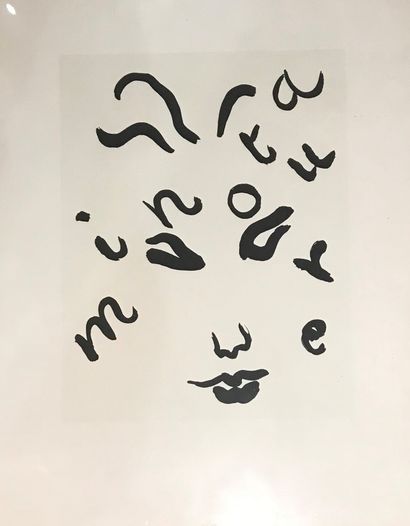 Ecole moderne :
FACE. 
 Lithograph, signed...