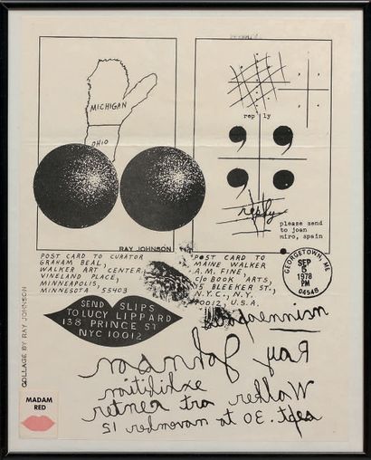 Ray JOHNSON (1927-1995) :
MADAM RED. 
Handbill...