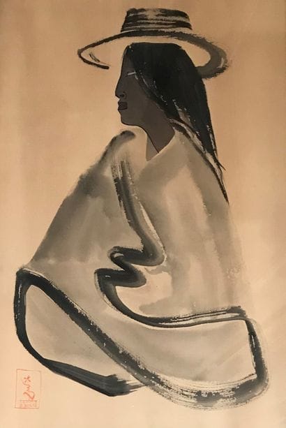 Bernard BOUTS (1909-1986/87) :
FEMME DE L'ALTIPLANO....