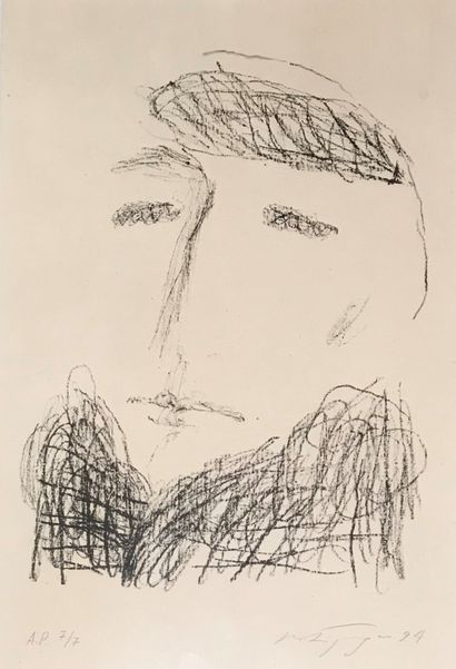 Ecole moderne :
FACE. 
 Lithograph, signed...