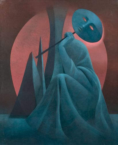 ATELIER JACQUES FOUGEIROL
MASK. 
Oil on canvas,...