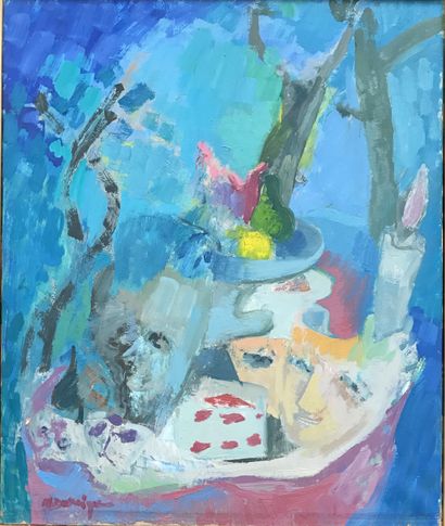 Nicole DEVRAIGNE :
TWO CHARACTERS. 
Oil on...