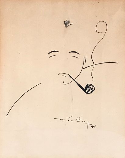 Ecole Moderne
MAN WITH THE PIPE. 
 Cartoon....
