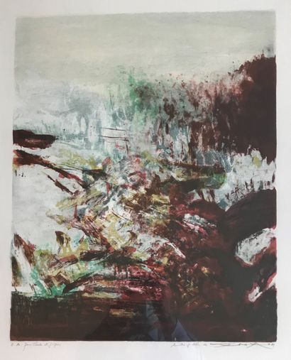 ZAO WOU-KI (1921-2013) :
COMPOSITION. 
Lithograph...