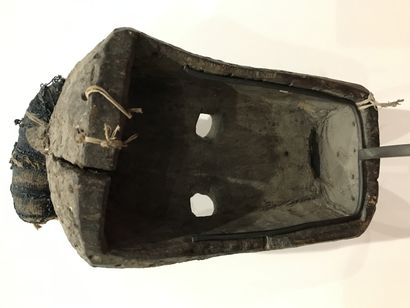 Carved wooden mask with sacrificial patina...