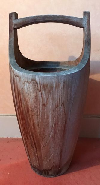 Seau à sauna de forme ovoïde, en palissandre,...